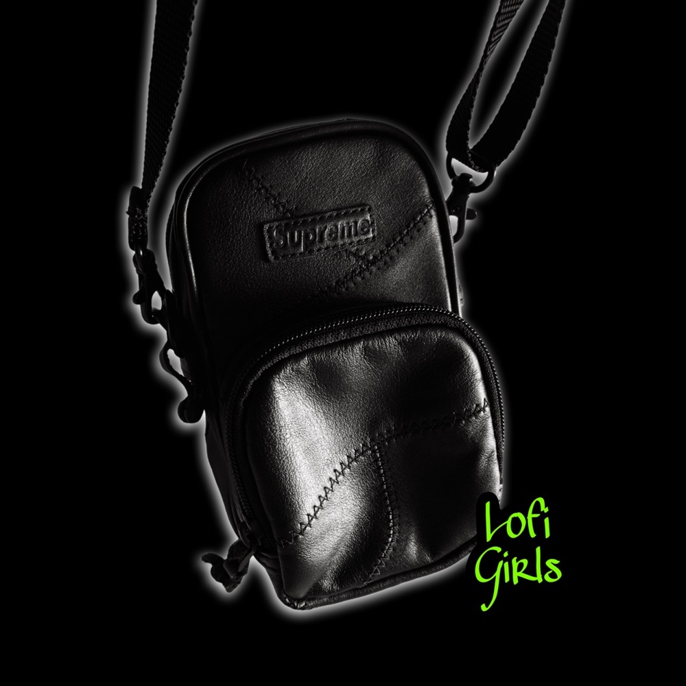 Supreme Black Leather Crossbody Patchwork Stitchi… - image 1